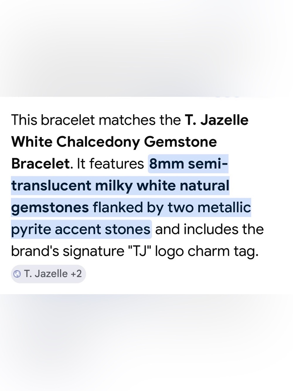 T. Jazelle White Beaded Stretch Bracelet - Picture 3 of 4